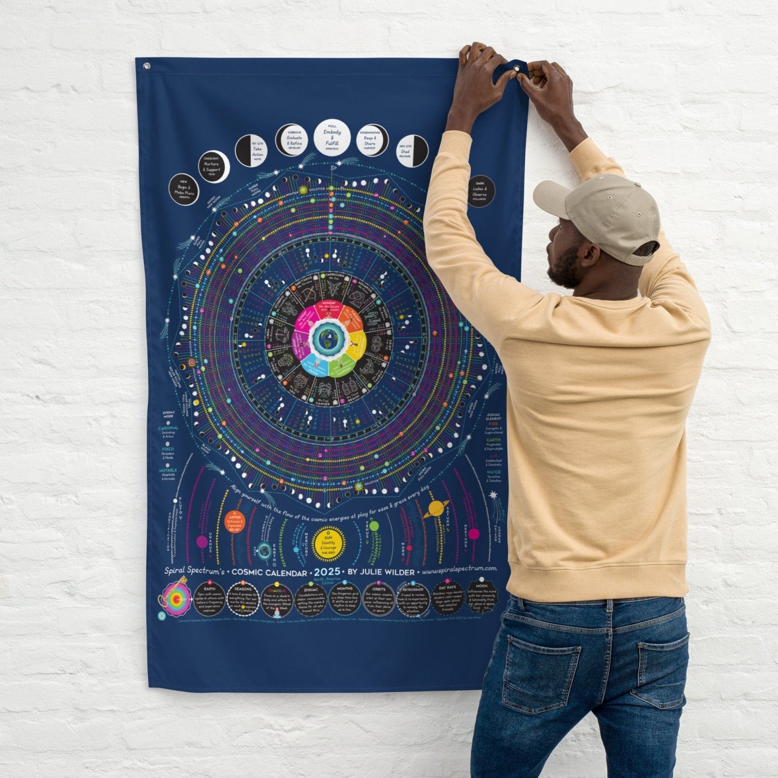 2025 Cosmic Calendar | Poster or Tapestry - Spiral Spectrum