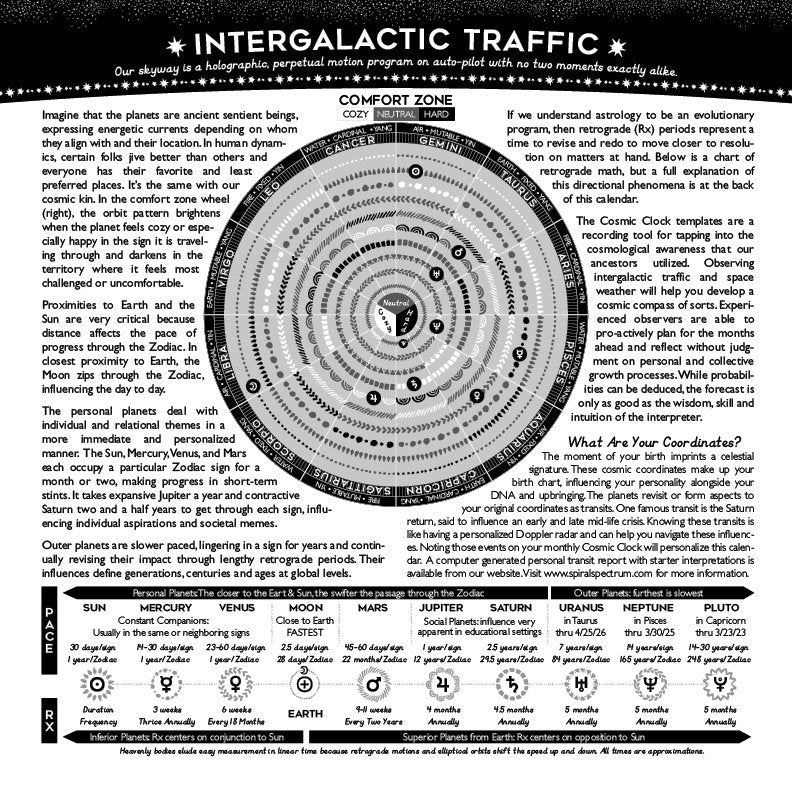 Cosmic Clock Undated 12 Month Workbook - Spiral Spectrum