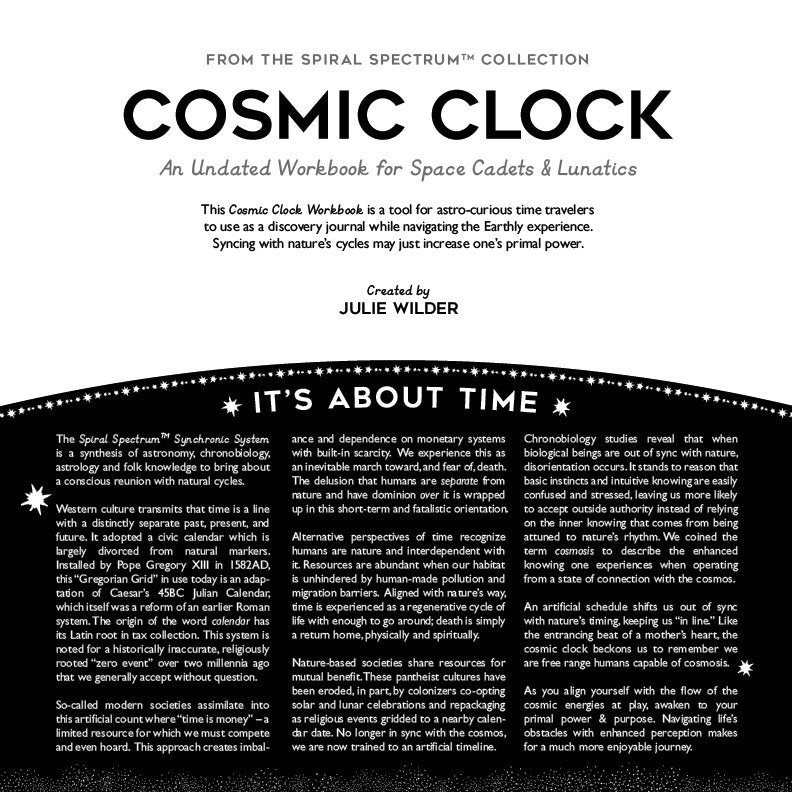 Cosmic Clock Undated 12 Month Workbook - Spiral Spectrum