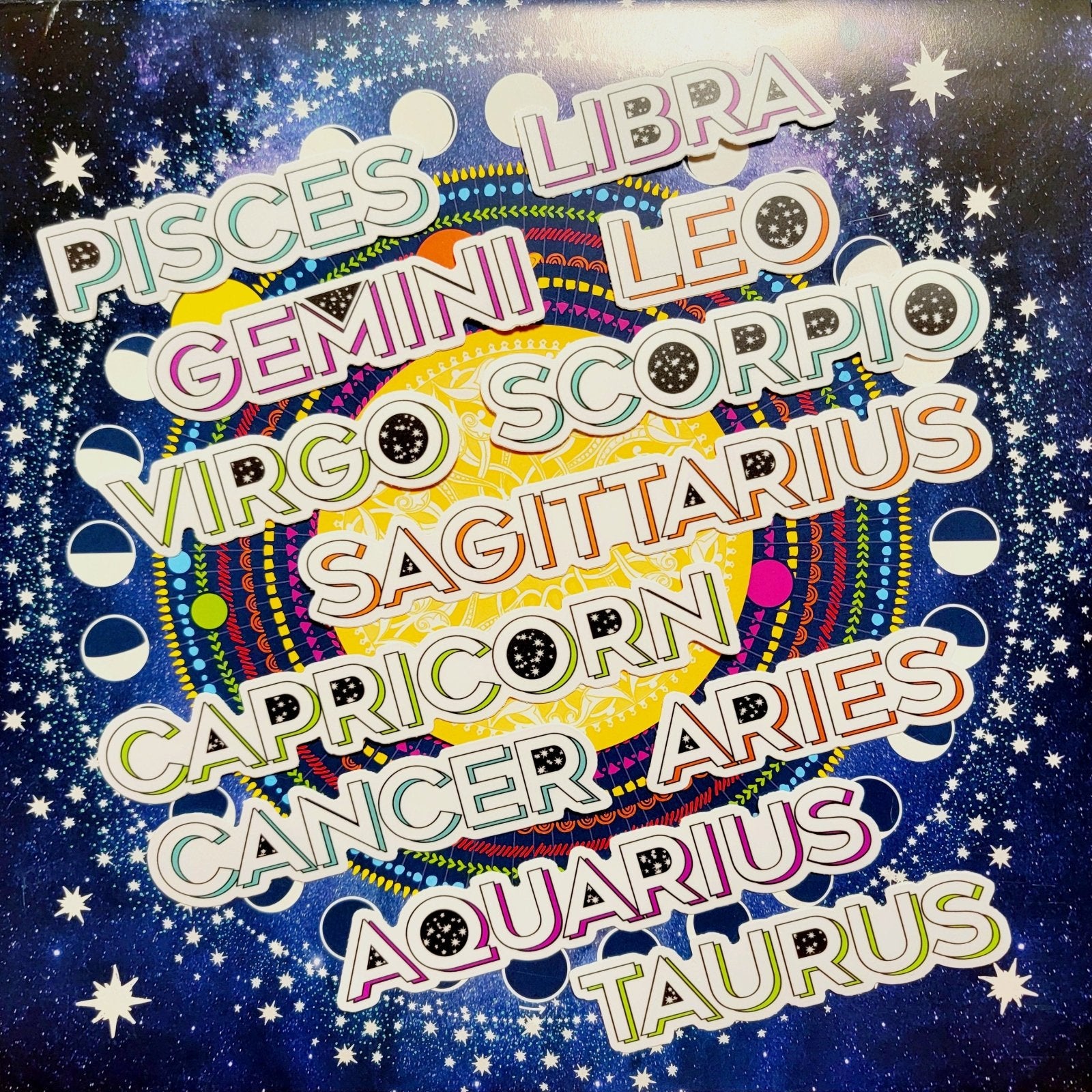 Zodiac Sign Stickers - Spiral Spectrum